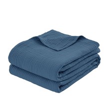 100 Cotton Muslin Throw XL Blanket 50" x 70" A Luxuriously Soft, 4-Layer...