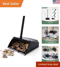 Commercial Dustpan Heavy Duty Upright with Comb Teeth Large Indoor Outside