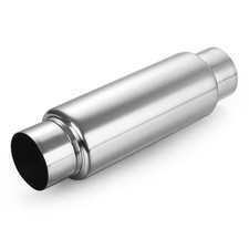 3 Inch Inletoutlet Exhaust Resonator 13.8 Inch Length Polished Stainless Steel