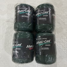 4 Maxi-Cord Braided Macrame Style Dark Green Colored 100 Yards 91 Meters 6mm NEW