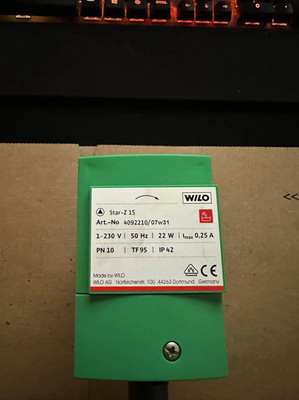 Wilo Star Z 15 Zirkulationspumpe 85 mm 230 Volt
