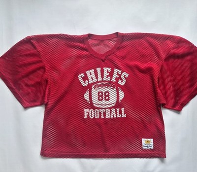 Vintage 80s MacGregor Sand Knit Chiefs Mesh Football Jersey XL Red USA Made Boxy