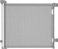 Retractable Baby Gate for Stairs Doorways, 55" Wide x 33.6" Tall Easy Installa