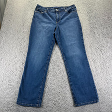 Bandolino Mandie Jeans Womens 14 Blue Denim Cotton Straight High Rise Workwear