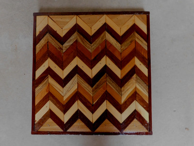 Handmade 12'' Folk Art Wooden Chevron Herringbone Quilt Pattern sign signed