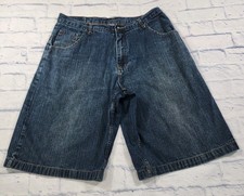 Joker Brand MENS SIZE 38 Baggy Shorts Grunge Skater Hip Hop Blue VINTAGE Y2K