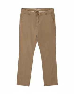 Eddie Bauer Damen Boyfriend schmale Chinohose US 10 Large W34 L31 beige RZ01