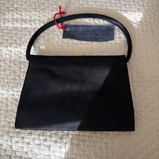 Gorgeous 40s Vintage KORET Black Kid Suede Formal Hand Bag Purse with Coin Purse