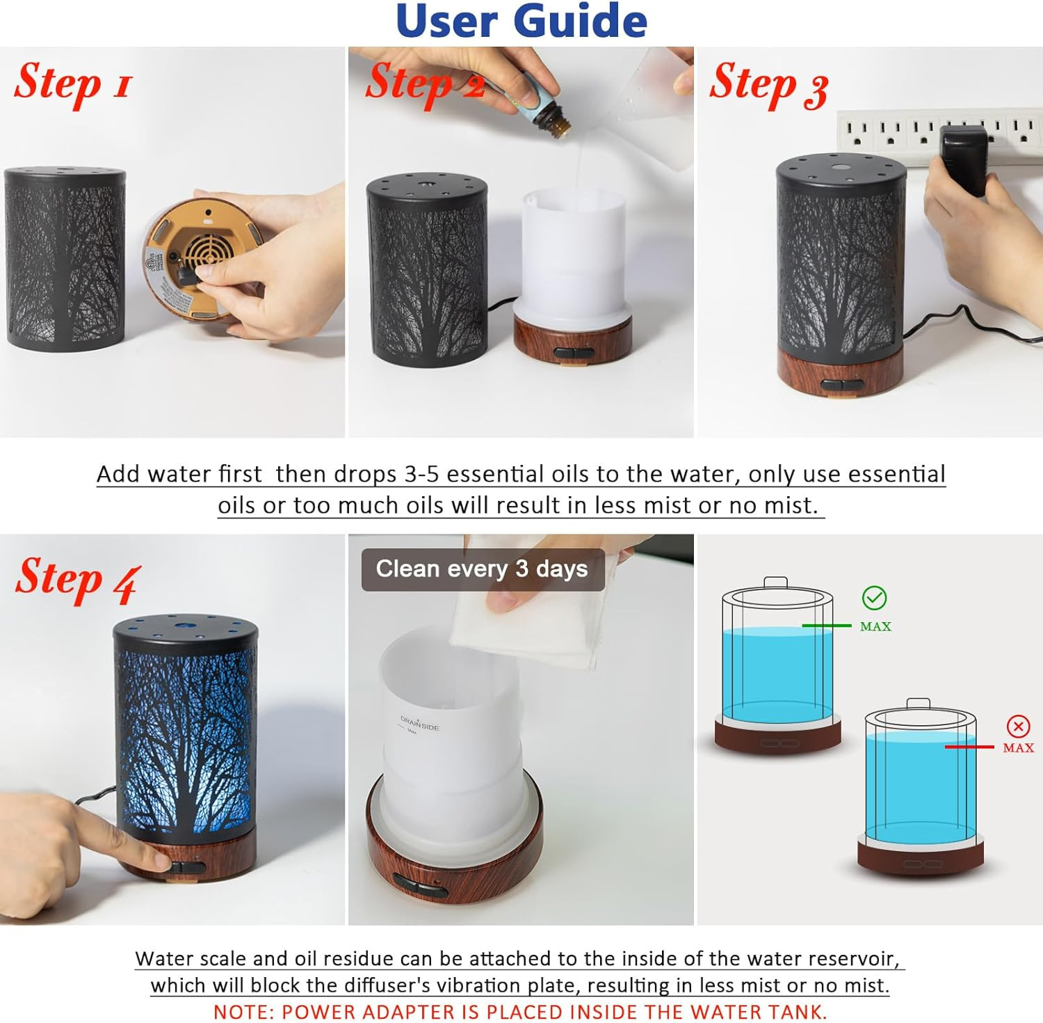 Oil Diffuser with Essential Oils Set – Aromatherapy Oil Diffuser 150Ml with 6 Es