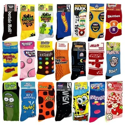   ODD SOX Funny Hip Food Game Cartoon Food Nostalgic Crazy Crew Socks Size 6-12
