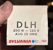 Sylvania DLH Projector Lamp Light Bulb Blue Dot Top 250W 120V NEW IN BOX NIB NOS