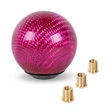 Universal Real Carbon Fiber Round Ball Shape Car Gear Shift Knob Shifter Lever