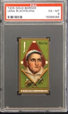 1911 T205 Gold Border  Lena Blackburne PSA 6 EX-MT 16396285 