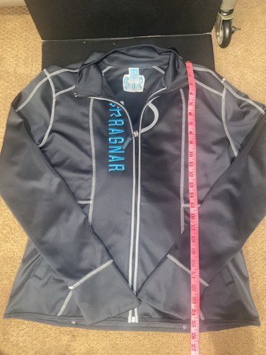 Ragnar Womens Size XL Gray Tech Jacket Athleisure Thumb Holes Turquoise Logo - Picture 1 of 7