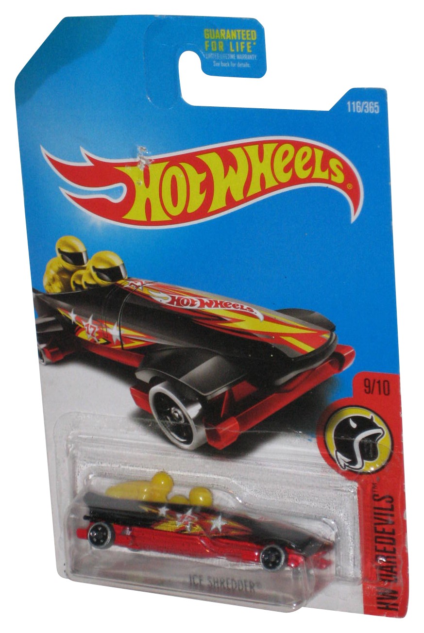 Hot Wheels HW Daredevils 9/10 (2015) Black & Red Ice Shredder Bobsled Toy Car 11