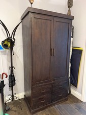 Double Wardrobe (Cupboard) Dark Solid Wood
