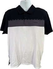 Calvin Klein Men s White/Black Quick Drying Short Sleeve Polo - L