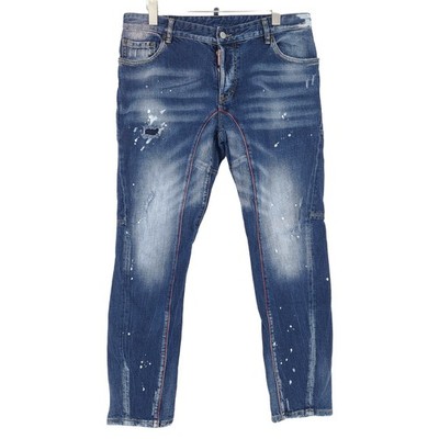 Dsquared2 Tapered Jeans Men Slim Fit NQ0 Size W34 L32 Blue Denim