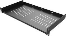 1U Steel Vented Cantilever Rack Shelf for 19" Equipment, 10" Deep, Black