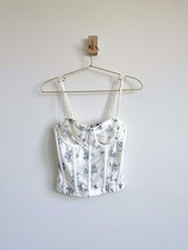 Pretty Garbage Y2K Coquette Romantic Floral Mesh Corset Top - Size XS