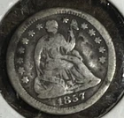 1857 Seated Liberty Half Dime Silver Circulated Coin Uncertified Collectible