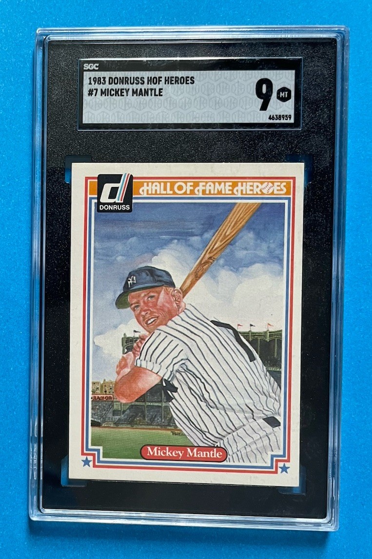 1983 Donruss Hall Of Fame Heroes #7 Mickey Mantle New York Yankees SGC 9 Mint