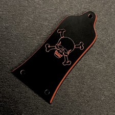 GUITAR TRUSS ROD COVER - Custom Engraved - EPIPHONE EPI - SKULL BONES Black Red