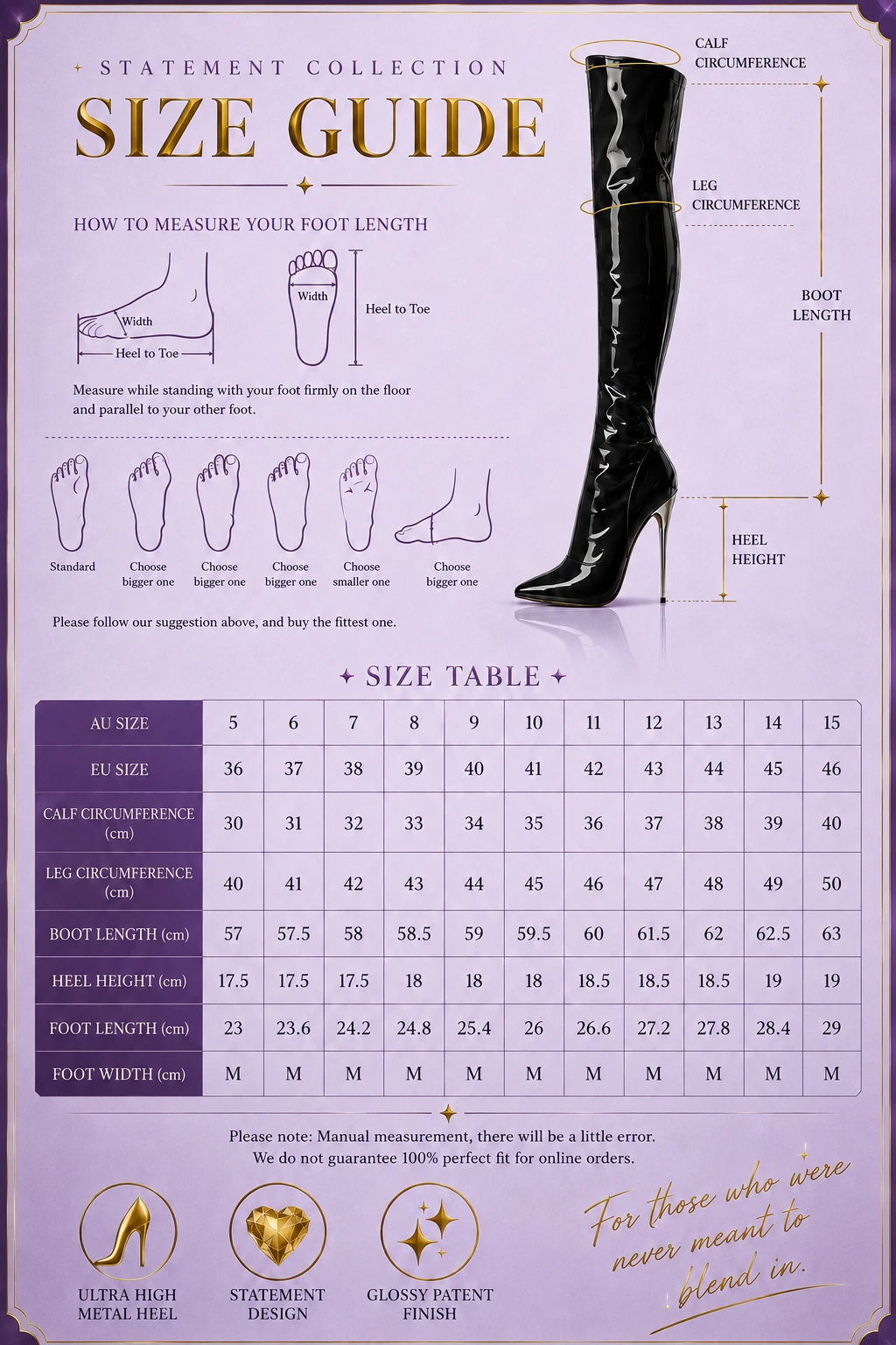 GraceZ Shoes Size Guide