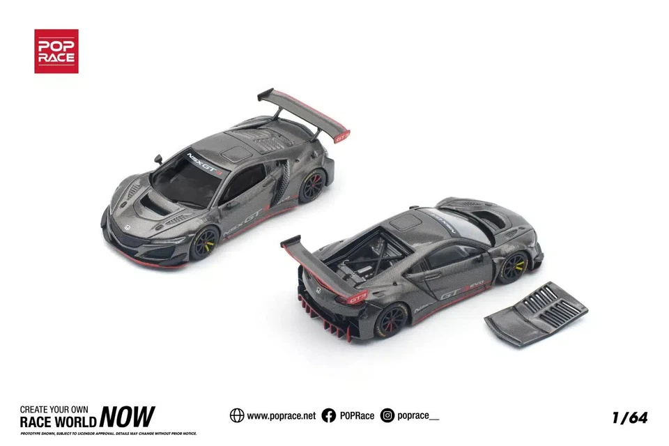 Pop Race Honda NSX GT3 EVO22 Die Cast 1/64 - Immagine 2 di 3