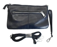 Lecxci Leather Crossbody Purses Clutch Phone Wallets with Card Slots Blue