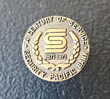 SECURITY PACIFIC BANK. A CENTURY OF SERVICE. 1871-1971. SOUVENIR CUFF LINK.
