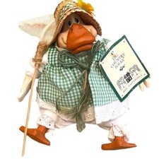 VTG Russ Berrie Kathleen Kelly Critter Duck Miss Happywings Girl w Butterfly Net