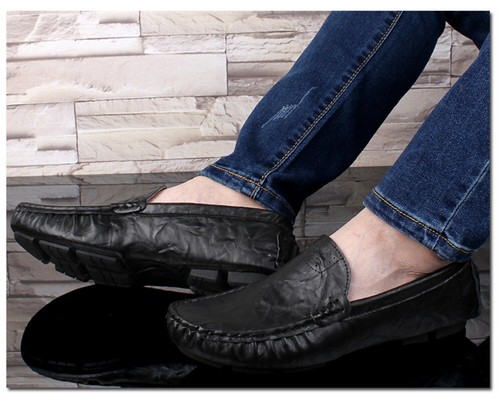 Genuine Leather Men Soft Moccasins Fashion Loafers Driving Shoes Big Size 36~48 - Picture 13 of 21