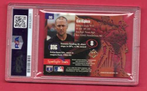 1996 Topps Laser #90 Cal Ripken Jr. Orioles PSA 7 LOW POP NM Baseball Card HOFER - Picture 2 of 2