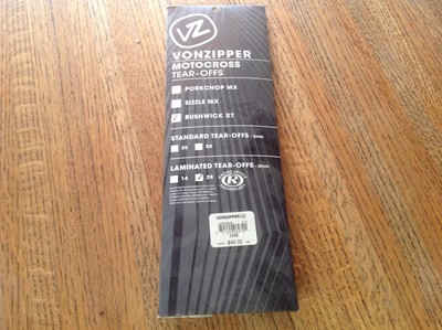 NEW Von Zipper Motocross Laminated Tear-Offs Bushwick XT Clear 28Pk MCGTABLB CLR