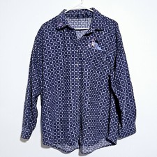 Disney Eeyore Button Down Shirt Sz XL Pooh Jerry Leigh Mini Corduroy Embroidered