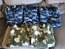 New Lot Of 5 Boys Circo Footed Pajamas Camo Polar Bears Small 6/6X