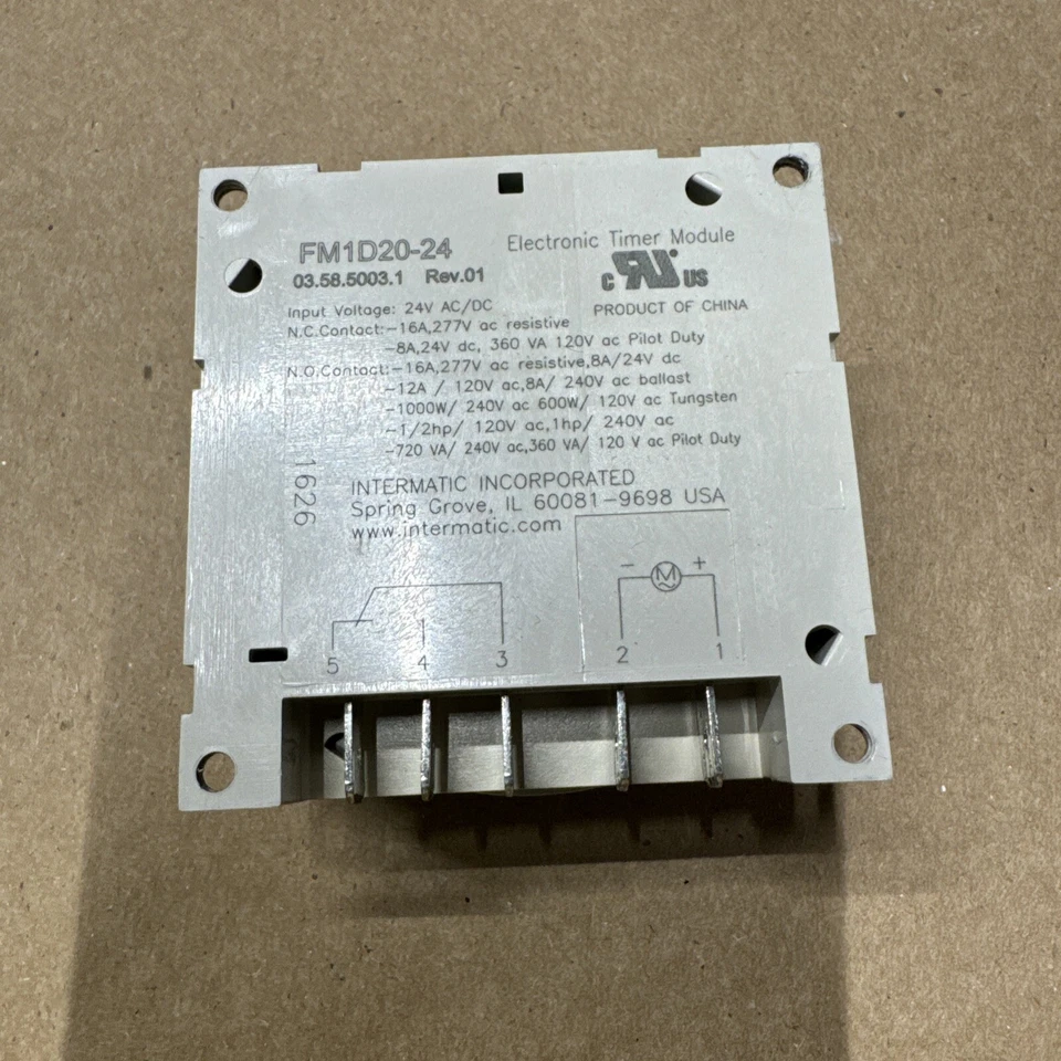 GRASSLIN BY INTERMATIC FM1D20-24 Electronic Timer,24 hr/7 Days,SPDT-NO/NC - Image 2 of 2