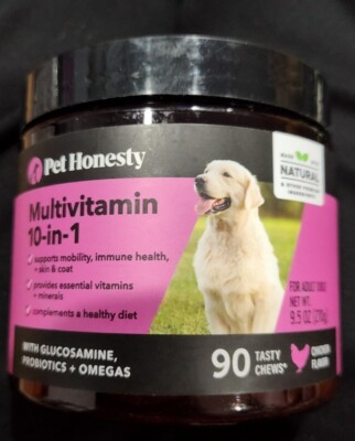 Lot Of 2 Pet Honesty 10 In 1 Multivitamin with Glucosamine Dog Supplement - 90ct