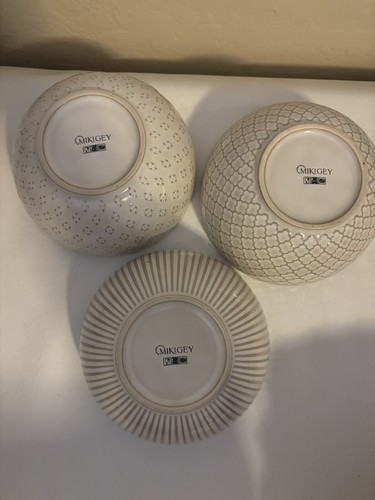 Ceramic Cereal Bowls 30 OZ, Soup Set of 3 for Kitchen, Stoneware White - Picture 6 of 7