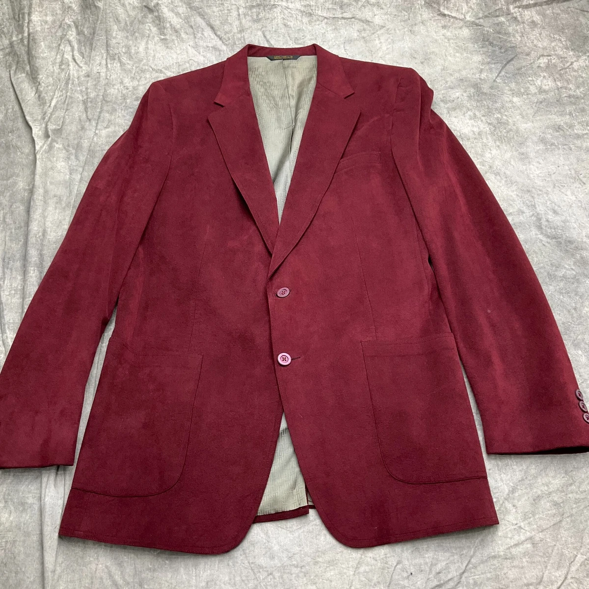 Burgundy suede blazer mens top