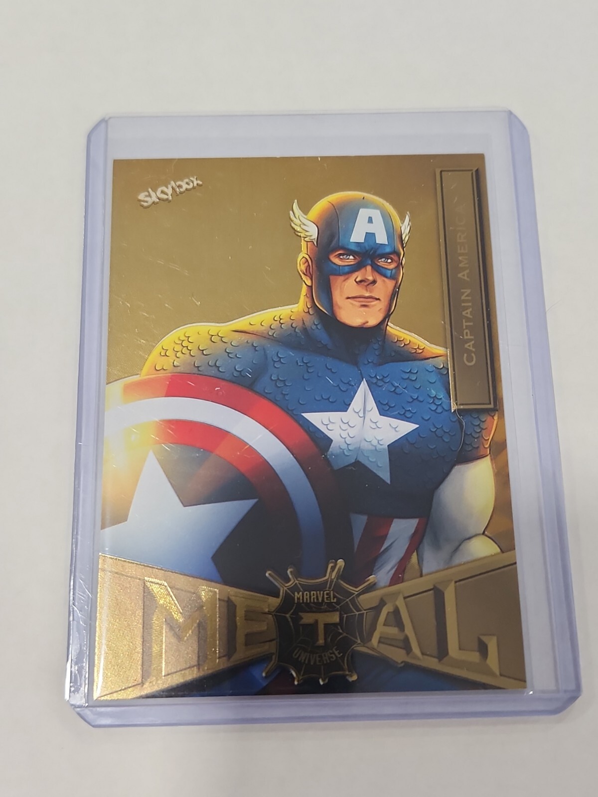 2022 Marvel Metal Universe Spider-Man Gold FX Captain America #16 SkyBox UD