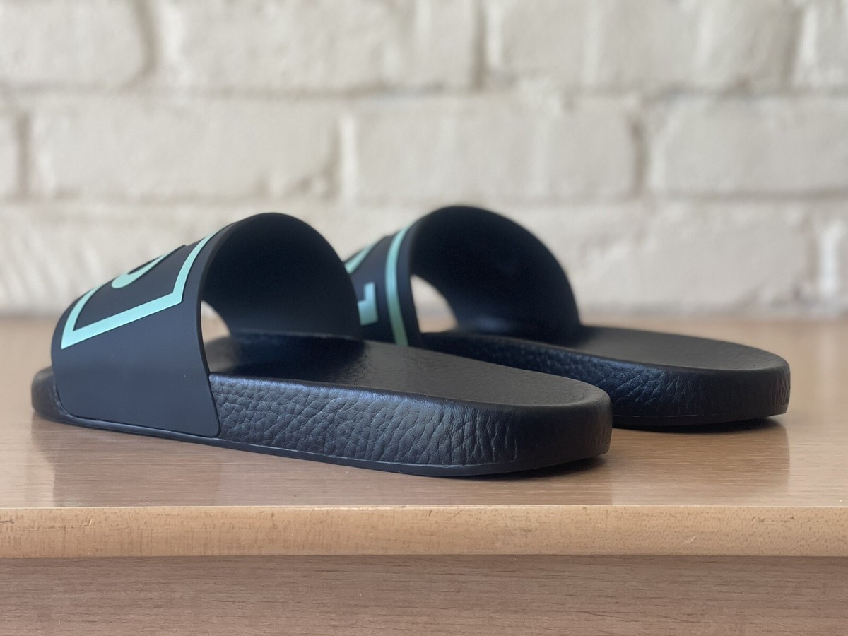 POLO RALPH LAUREN フロラルフリントミティスリッフトレス Polo Ralph Lauren Men's Spell Out Black Mint Teal Slide