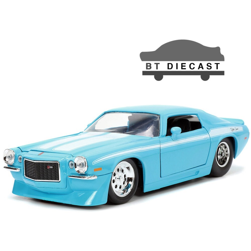 1971 Chevrolet Camaro Z/28 1/24 Diecast Model by Jada Bigtime Muscle in Light Blue 34201