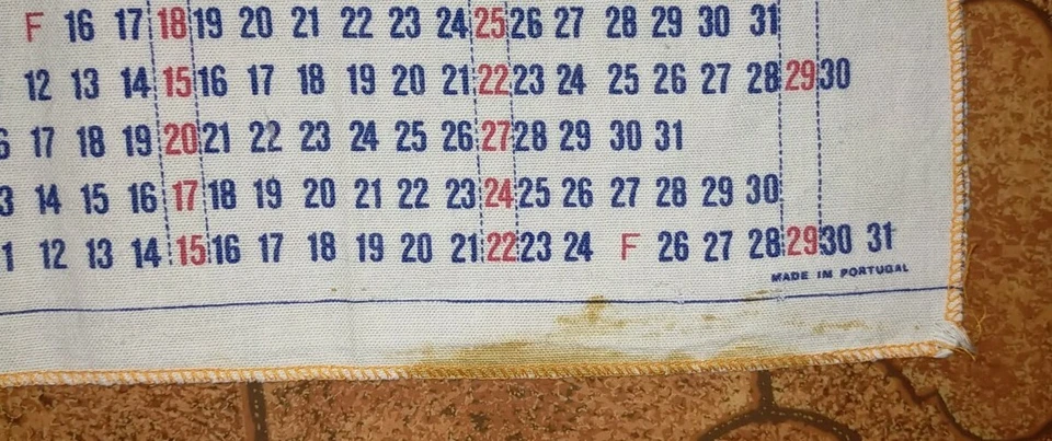 Torchon Publicitaire PORTUGAIS / TAP vintage transports aériens calendrier 1974  - Photo 3/4