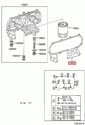 Genuine Hilux LN107 LN106 LN105 2L 3L Oil Filter Bracket Cooler Cover Gasket - Picture 20 of 20