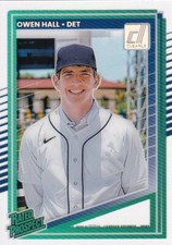 2025 Donruss Baseball Owen Hall Rated Prospect Clearly Acetate Tigers PWE