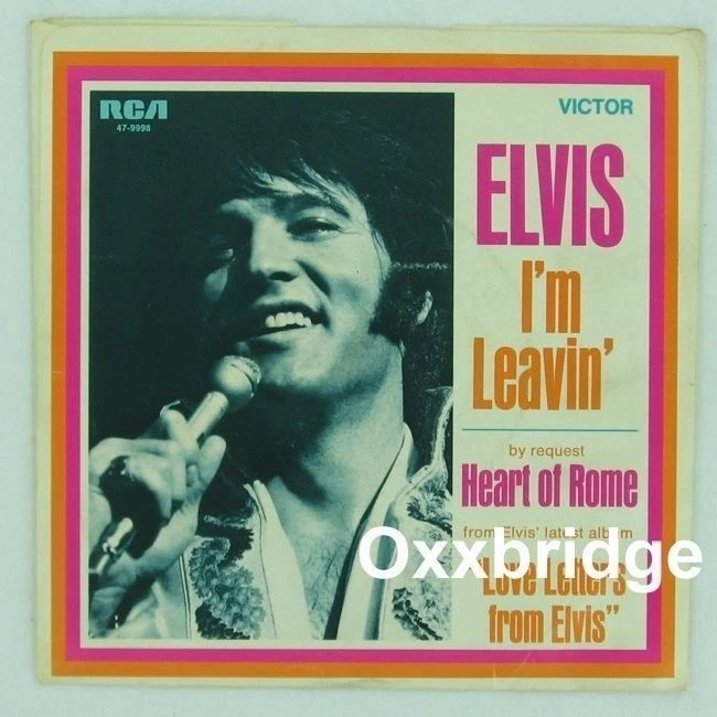 ELVIS PRESLEY I'm Leavin RCA USA 1st PRESS Heart Of Rome PICTURE SLEEVE Original | eBay