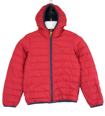 Timberland Sun Jacke Jungen 138 CM Gepolstert Gefütterte Kapuze Zip Rot Taschen