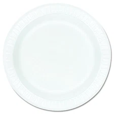 Dart 9" Concorde Round Foam Plate, White Unlaminated, dart 9PWCR | 500/Case
